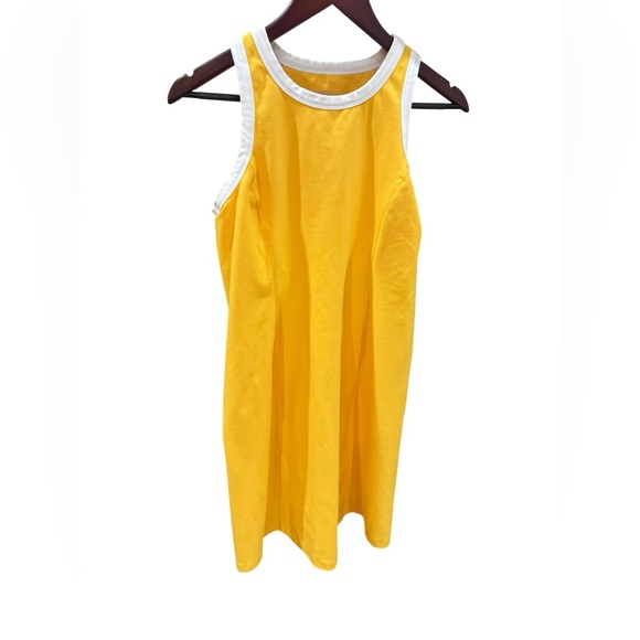 NWT Beyond Yoga Spacedye Outlines Dress Sunflower Yellow / Cloud White Size M - Picture 1 of 3